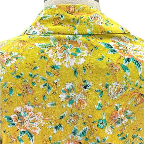 Chelsea & Violet NWT Floral Print Yellow Flowing Dusty Citron Duster Kimono Med - Picture 9 of 15